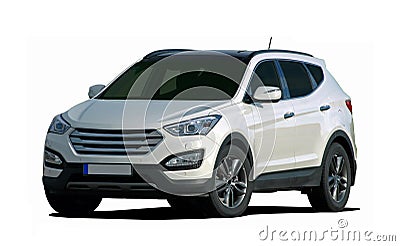 White large SUV Stock Photo