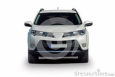 White large SUV Stock Photo