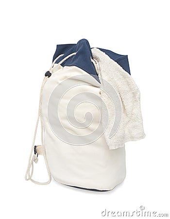 White laundry bag Stock Photo