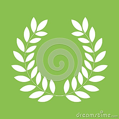 White laurel leaf wreath Vector Illustration