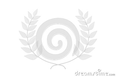 White Laurel Wreath Winner Award in Clay Style. 3d Rendering Stock Photo