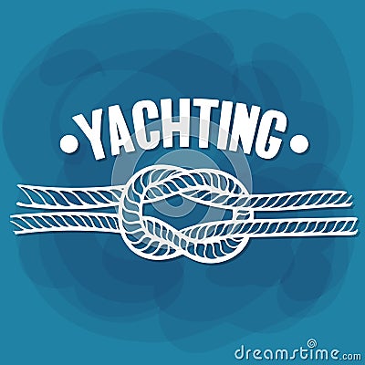 White Lettering Yachting Knot Vector Illustration