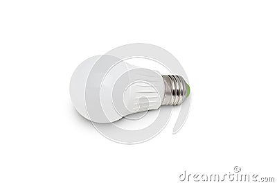 White light bulb on white background included clipping path. Minimalist concept, bright idea concept, isolated lamp Stock Photo