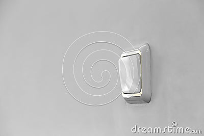 White light switch, turn on or turn off the lights Stock Photo