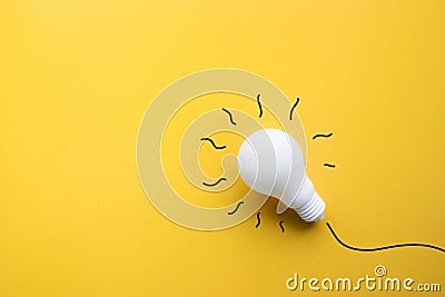 White lightbulb on pastel color background.Ideas creativity Stock Photo