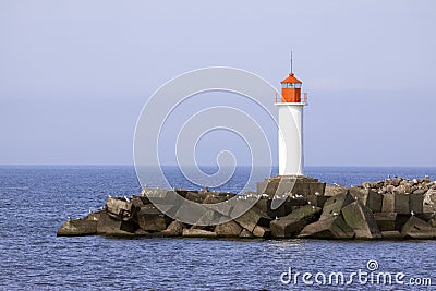 White lighthouse Stock Photo