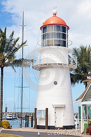 White lighthouse Stock Photo