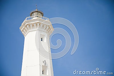 White Lighthouse of Torre Canne, Fasano in south of Italy Stock Photo