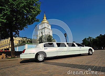 White limousine Stock Photo