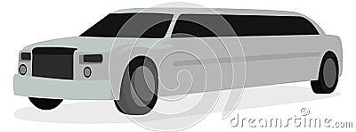 White limousine, illustration, vector on white background Vector Illustration