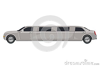 White limousine, vector illustration Vector Illustration