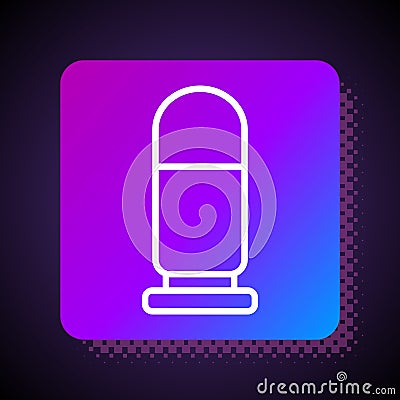 White line Bullet icon isolated on black background. Square color button. Vector Vector Illustration