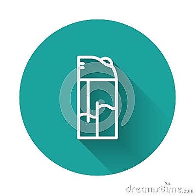 White line Lighter icon isolated with long shadow. Green circle button. Vector Vector Illustration
