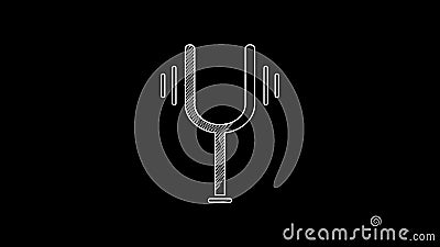White Line Musical Tuning Fork for Tuning Musical Instruments Icon Isolated  on Black Background. 4K Video Motion Graphic Stock Video - Video of tune,  linear: 231021845