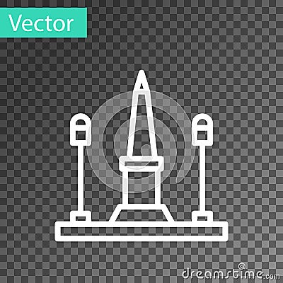 White line Place De La Concorde in Paris, France icon isolated on transparent background. Vector Vector Illustration