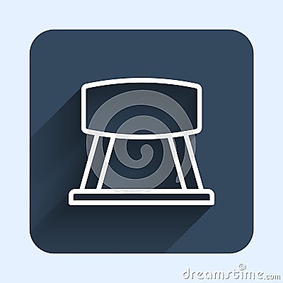 White line Pommel horse icon isolated with long shadow background. Sports equipment for jumping and gymnastics. Blue Stock Photo