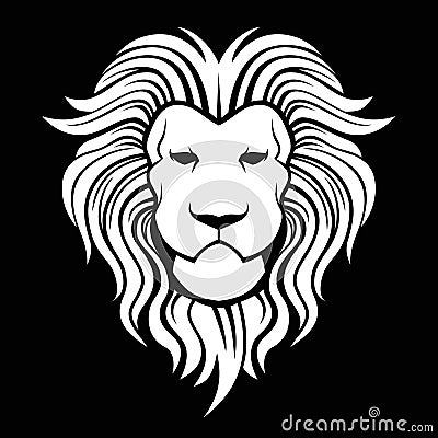 White lion head symbol Vector Illustration