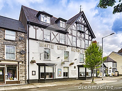 White Lion Royal Hotel, Bala High Street, Gwynedd, Wales, UK Editorial Stock Photo