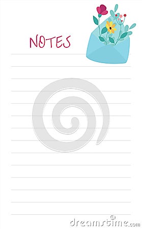 White list Notes with cute bright design elements Vector Illustration