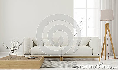 White living room Cartoon Illustration