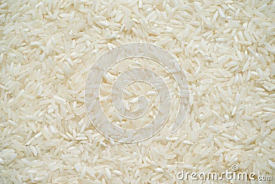 White long rice background, uncooked raw cereals Stock Photo