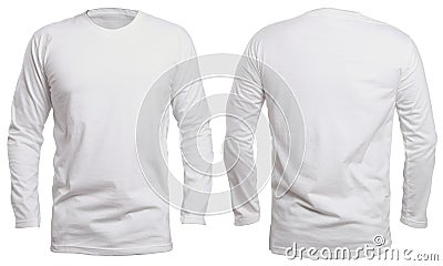 White Long Sleeve Shirt Mock up Stock Photo