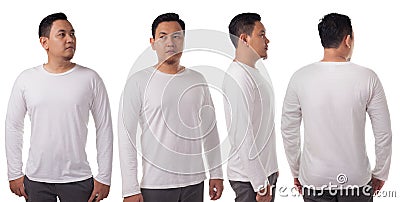 White Long Sleeved Shirt Design Template Stock Photo