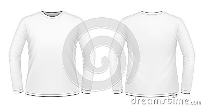 White long-sleeved T-shirt Cartoon Illustration