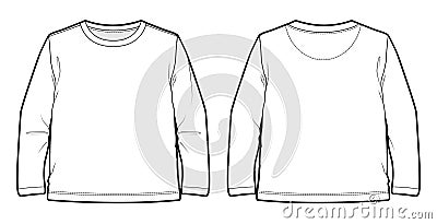 White long-sleeved T-shirt Vector Illustration