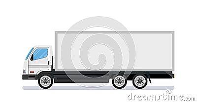 White long truck Vector Illustration