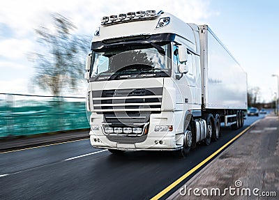 White Lorry - road transport Stock Photo