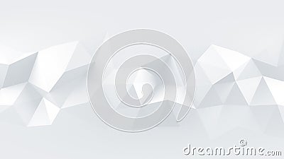 White low poly rumpled 3D surface abstract render Stock Photo