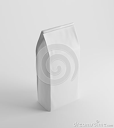 White lunch paper bag on white surface Stock Photo