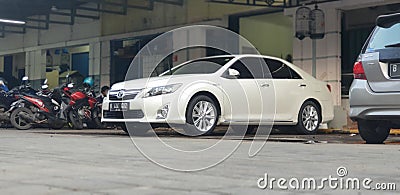 White A white luxury car was parked neatly Editorial Stock Photo