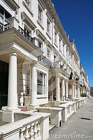 White luxury houses facades in London Stock Photo