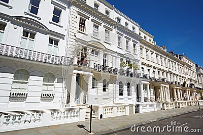 White luxury houses facades in London Stock Photo