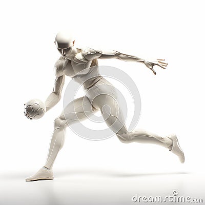 Dynamic 3d Male Athlete In Motion On White Background Stock Photo