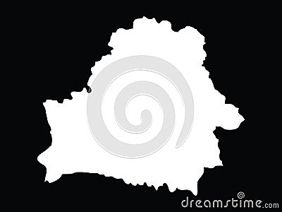 White Map of Belarus on black background Vector Illustration