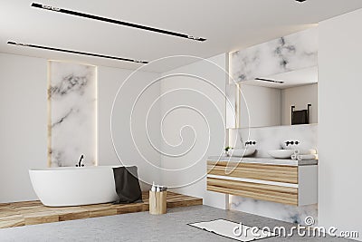 White and marble bathroom corner Stock Photo