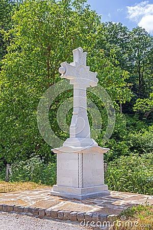 White Marble Cross Stock Photo