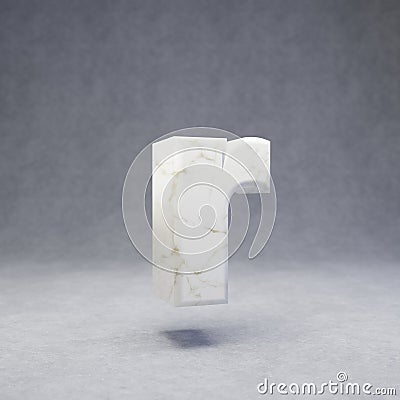 White marble letter R lowercase on concrete background Stock Photo