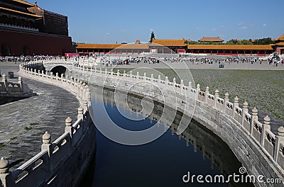 White marble railings Stock Photo