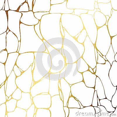 White marble texture with gold. Vector decorative pattern Vector Illustration