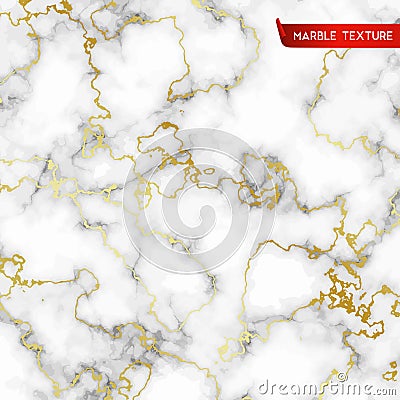 White marble textures with gold Vector Illustration