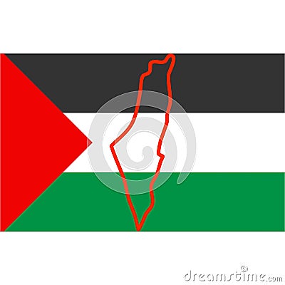 Free Palestine, flags, writings, illustrations Cartoon Illustration