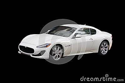 White Maserati GranTurismo Stock Photo