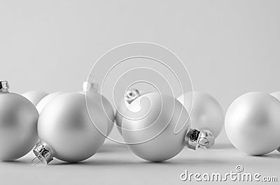 White Matte Christmas Ball Mock-Up - Multiple Balls Stock Photo