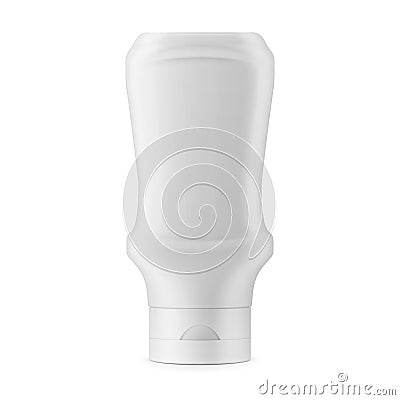 White matte plastic bottle for sauce. Vector Illustration