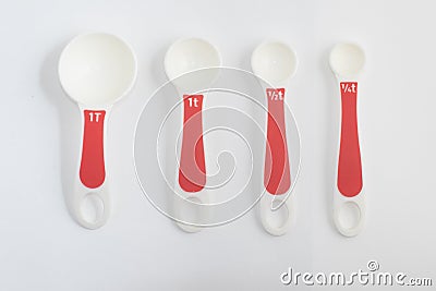 White Measuring spoon. Tablespoon and tea spoon Stock Photo