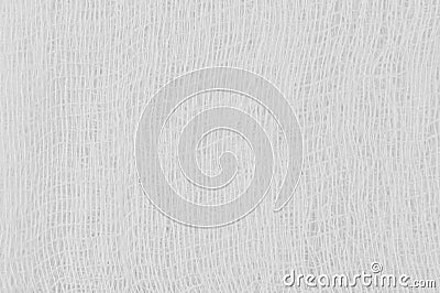 White medical bandage gauze texture, abstract textured background macro closeup, natural cotton linen fabric horizontal copy space Stock Photo